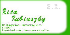 rita kubinszky business card